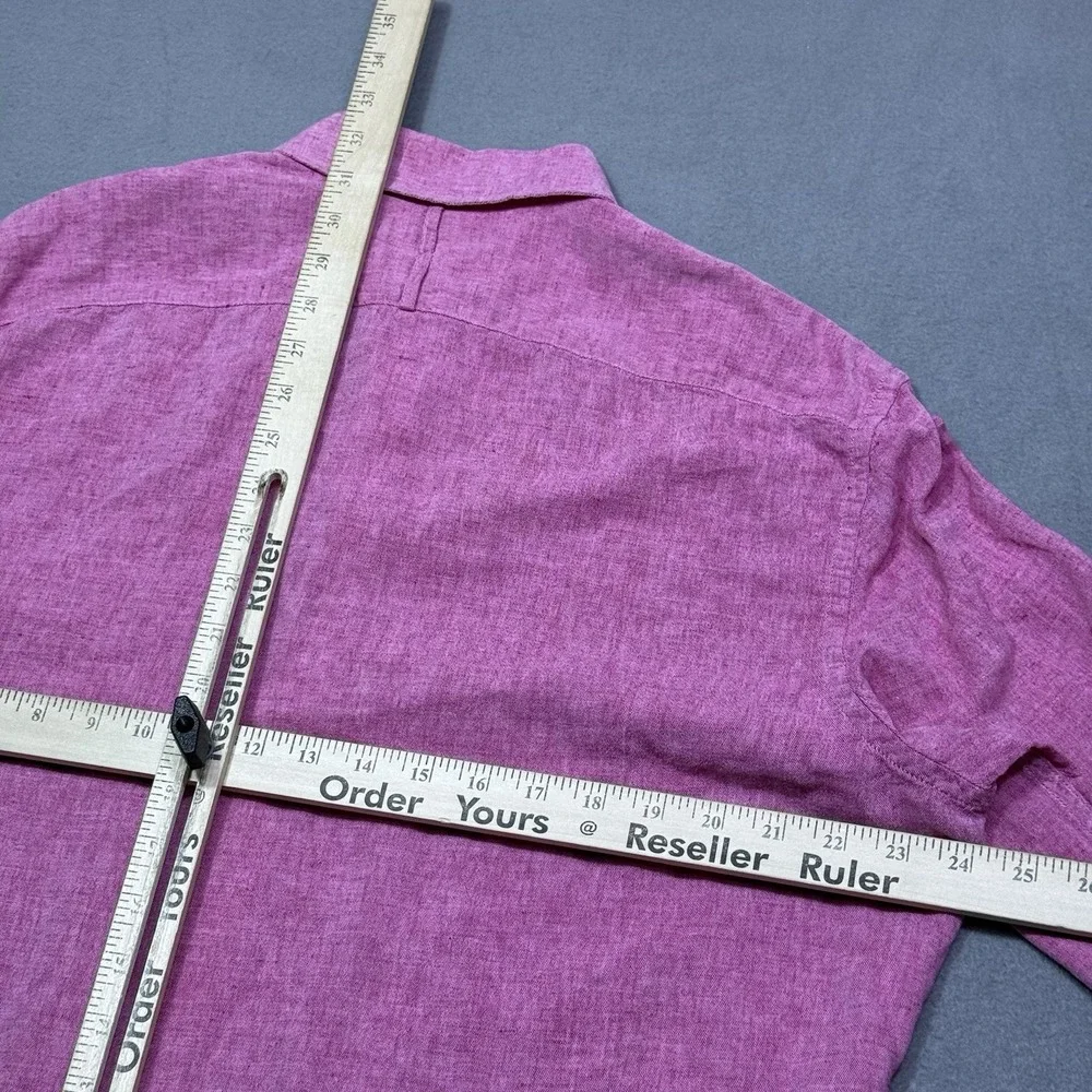 Banana Republic Shirt Mens L Rose Pink Linen Blend Normcore Dadcore Summer USA
